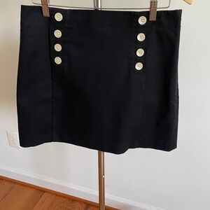 Loft Classic Black Button-Accent Mini Skirt